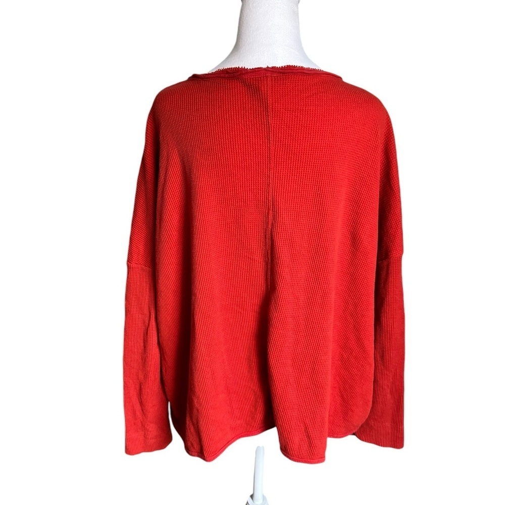 Anthropologie | Nori Red Waffle Knit Thermal Pullover Sweater Over Tunic… - Picture 6 of 17